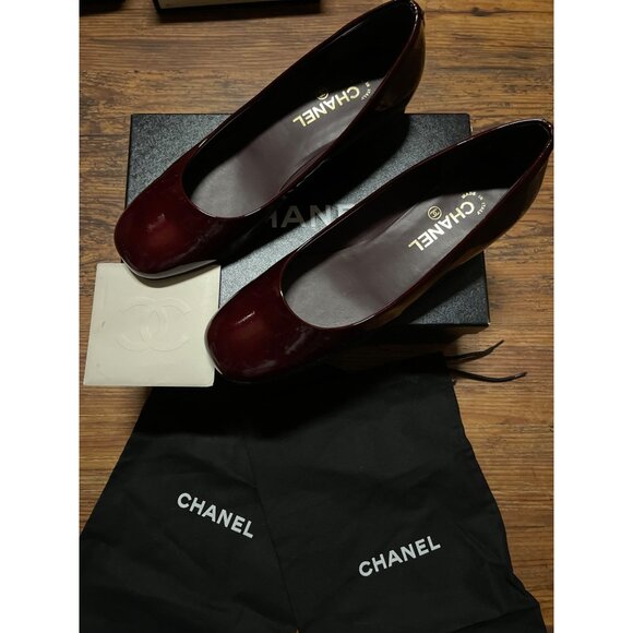 Chanel Patent Leather Ballet Shoes Flat Rare Vintage 41 EUR 11 US New In Box - Picture 6 of 16